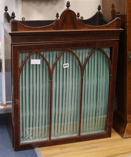 A George III banded mahogany wall cabinet, W.65cm